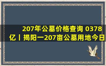 207年公墓价格查询 0378亿丨揭阳一207亩公墓用地今日出让挂牌